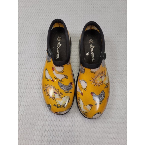 Sloggers Garden Clog Womens Rooster Chicken Hen Waterproof Slip Ons 10 - Picture 2 of 9